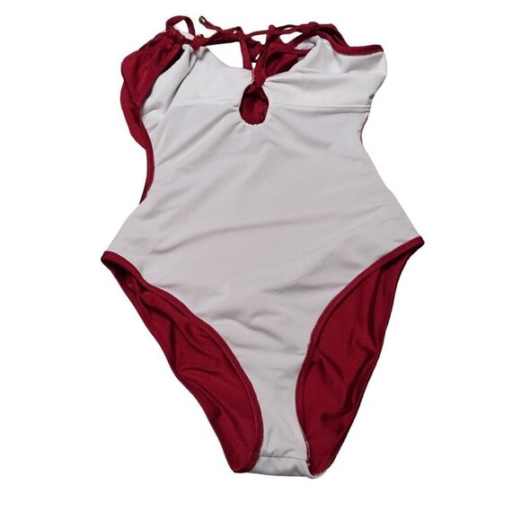 Cupshe Women's High Cut Ruffle Strap One-Piece Swimsuit - Picture 5 of 10